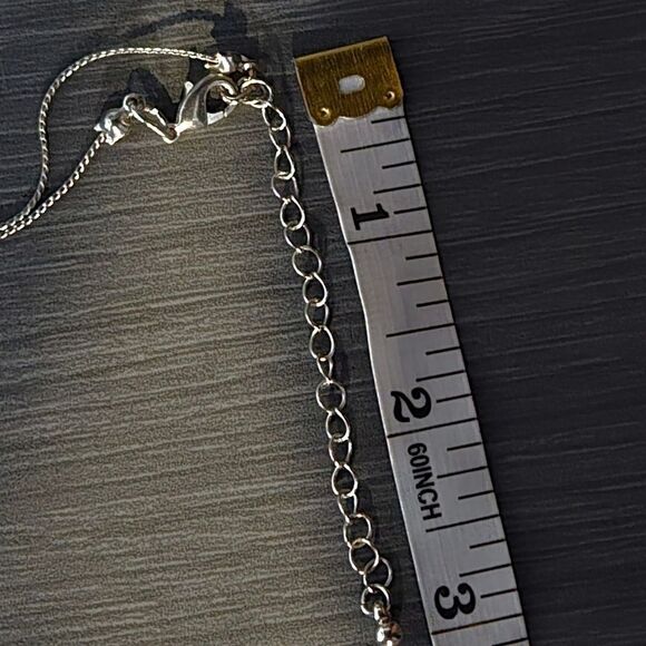 "5/$25" Long Silvertone Black Faceted Acrylic Bead Station Adjustable Necklace - Picture 7 of 7